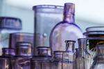 Used glass bottles and jars