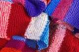 Knitted colorful wool scarves