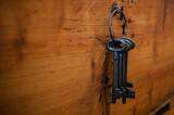 Rustic simple key holder with old keys