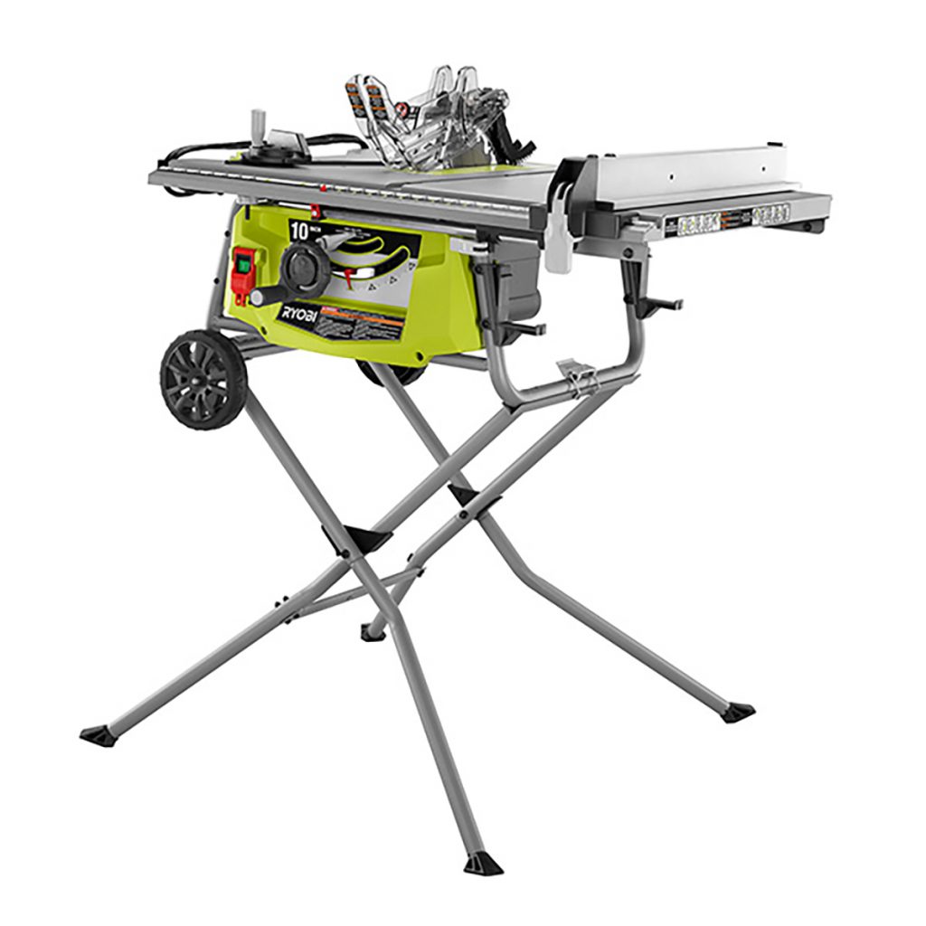 RYOBI 15 AMP 10 INCH EXPANDED CAPACITY TABLE SAW & ROLLING STAND